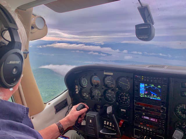 pilot in cockpit